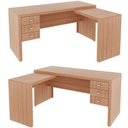 Ver imagem 5 de Mesa de Canto para Escritório em L Angular com 3 Gavetas Amêndoa