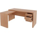 Ver imagem 4 de Mesa de Canto para Escritório em L Angular com 3 Gavetas Amêndoa