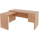 Ver imagem 7 de Mesa de Canto para Escritório em L Angular com 3 Gavetas Amêndoa