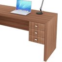 Ver imagem 2 de Mesa de Canto para Escritório em L Angular com 3 Gavetas Amêndoa