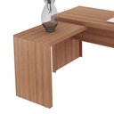 Ver imagem 3 de Mesa de Canto para Escritório em L Angular com 3 Gavetas Amêndoa