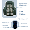 Ver imagem 5 de Poltrona do Papai Reclinável Elétrica Fixa com Massagem e Aquecimento Corino Verde Militar Premium
