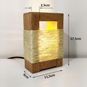 Ver imagem 2 de Luminária Abajur Madeira Mesa Rústica Sisal Chalé Fio Tecido
