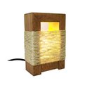 Ver imagem 1 de Luminária Abajur Madeira Mesa Rústica Sisal Chalé Fio Tecido