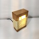 Ver imagem 5 de Luminária Abajur Madeira Mesa Rústica Sisal Chalé Fio Tecido