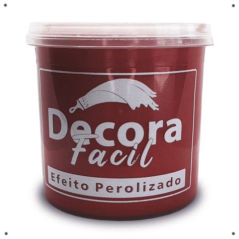 Cimento Queimado com Efeito Perolizado Decora Fácil 1kg - Vermelho
