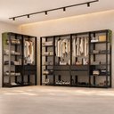 Ver imagem 1 de Guarda-roupa Closet Modulado Texas 6 Gavetas 405cm Multimóveis Mp4788 Preto