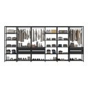 Ver imagem 4 de Guarda-roupa Closet Modulado Texas 6 Gavetas 405cm Multimóveis Mp4788 Preto
