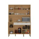 Ver imagem 3 de Armário de Cozinha 144,7 Cm Flora 5 Portas 2 Gavetas Freijó/soft - Kits Paraná
