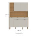 Ver imagem 4 de Armário de Cozinha 144,7 Cm Flora 5 Portas 2 Gavetas Freijó/soft - Kits Paraná