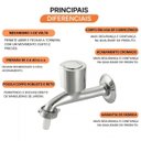Ver imagem 3 de Torneira Parede para Jardim e Tanque Bica Longa Domus 26502 Meber - Cromado