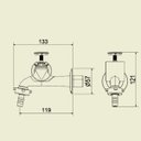 Ver imagem 5 de Torneira Parede para Jardim e Tanque Bica Longa Domus 26502 Meber - Cromado