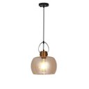 Ver imagem 2 de Pendente Cor Bronze, Dinâmica, 22.5×30cm, Cobre e Vidro, Soquete E27, Bivolt