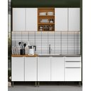 Ver imagem 3 de Kit Cozinha Modulada Luana 190cm com Balcão 120cm P/ Pia sem Cuba - Cinamomo/branco Aramóveis