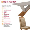 Ver imagem 3 de Mesa de Jantar Yasmin 180cm Tampo MDF Vidro Canto Copo com 6 Cadeiras Lorena