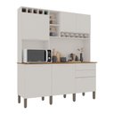Ver imagem 1 de Armário de Cozinha 6 Portas 2 Gavetas New Topázio Salleto Branco