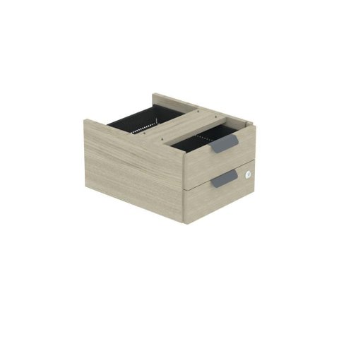 Gaveteiro Aéreo GA02G P15 2 Gavetas MDP para Mesa Escritório Castanheira Natural Pandin Móveis