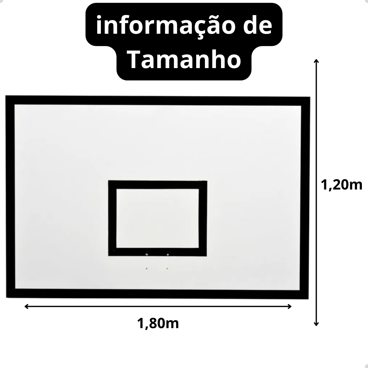 2 Tabelas de Basquete Laminada Naval 1,80x1,20m Sports Mania - Branco - 2