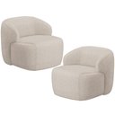 Ver imagem 1 de Kit 02 Poltronas Decorativa Fixa Orgânica para Sala Living Barolo L06 Linho Bege - Lyam Decor