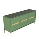 Ver imagem 1 de Balcão Buffet Paraty 167 Cm Laca Pés Metal e Palhinha Verde