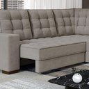 Ver imagem 4 de Sofá de Canto Retrátil e Reclinável 4 Lugares 220cm Multimóveis Cr45346 Bege