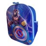 Mochila De Costas Escolar Infantil Pequena Capitão America 3D - Azul - 3