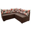 Ver imagem 1 de Sofá De Canto 5 Lugares Renaut Suede Marrom / Palmeira
