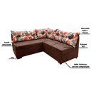 Ver imagem 2 de Sofá De Canto 5 Lugares Renaut Suede Marrom / Palmeira