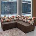 Ver mais imagens de Sofá De Canto 5 Lugares Renaut Suede Marrom / Palmeira
