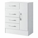 Ver imagem 3 de Cômoda Sapateira Scarllet 1 Porta 4 Gavetas Branco - Panorama Móveis