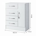 Ver imagem 4 de Cômoda Sapateira Scarllet 1 Porta 4 Gavetas Branco - Panorama Móveis