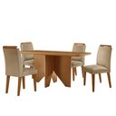 Ver imagem 2 de Mesa de Jantar Evora 120cm Mdf Canto Copo e com 4 Cadeiras Athenas