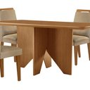 Ver imagem 7 de Mesa de Jantar Evora 120cm Mdf Canto Copo e com 4 Cadeiras Athenas