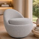 Ver imagem 2 de Poltrona Giratória Noah Bouclé Cinza - Sallar Home