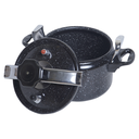 Ver imagem 4 de Panela Alta Pressão Indução Antiaderente Revestimento Mármore Cerâmico 6 Litros Preta