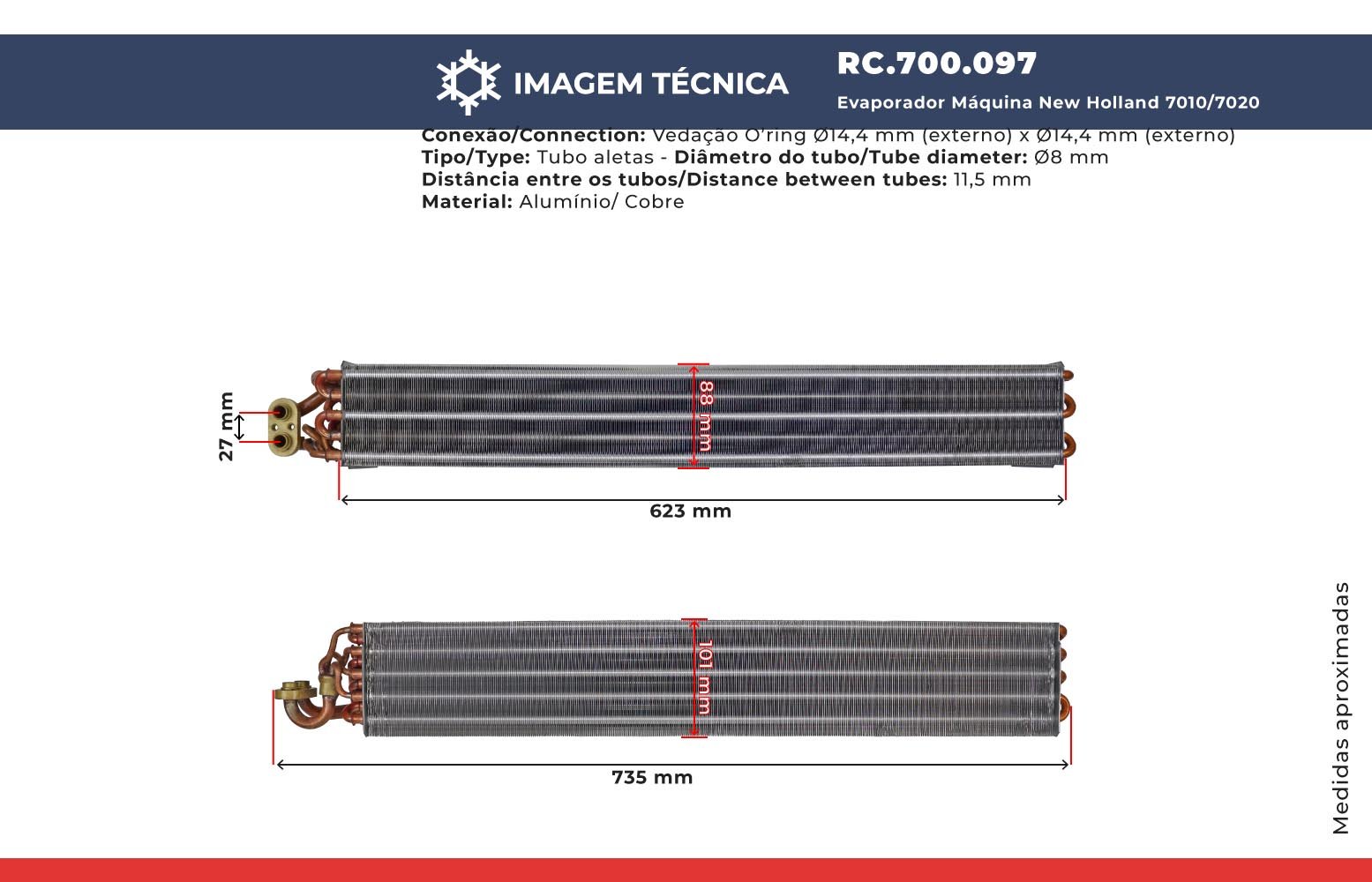 Evaporador Máquina Tl-70/80/100/75/80/95 Tm-135/150/180 Mxm - 7