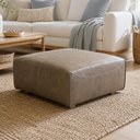 Ver imagem 1 de Puff Decorativo para Sala de Estar Living 60cm Benassi L06 Couro Marrom Café - Lyam Decor