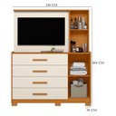 Ver imagem 2 de Guarda Roupa Casal + Cômoda New Fusion 10 Portas 3 Gavetas MDF Cinamomo Off White Albatroz Móveis