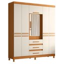 Ver imagem 5 de Guarda Roupa Casal + Cômoda New Fusion 10 Portas 3 Gavetas MDF Cinamomo Off White Albatroz Móveis