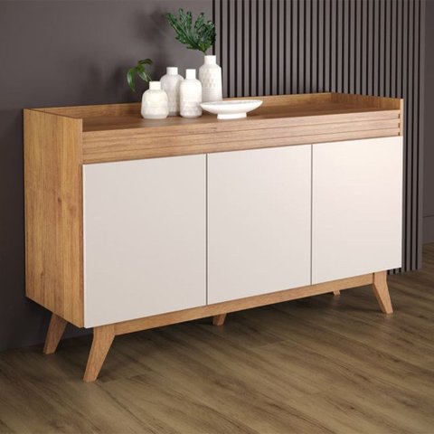 Aparador Buffet Moderno Vieiro Ibiza Compacto 3 Portas