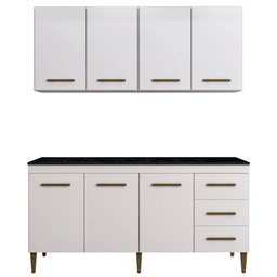 Cozinha Completa Atenas 7 Portas 3 Gavetas Kaiki Móveis - Branco - 2