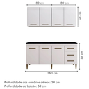 Ver imagem 3 de Cozinha Completa Atenas 7 Portas 3 Gavetas Kaiki Móveis - Branco