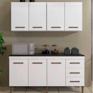Cozinha Completa Atenas 7 Portas 3 Gavetas Kaiki Móveis - Branco