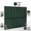 Ver imagem 6 de Kit Cabeceira Cama Box Casal 140 cm Calçadeira Recamier Baú Dália W01 Linho Verde Musgo - Lyam
