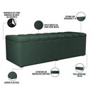 Ver mais imagens de Kit Cabeceira Cama Box Casal 140 cm Calçadeira Recamier Baú Dália W01 Linho Verde Musgo - Lyam