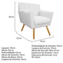Ver imagem 5 de Kit Diva Recamier Vanessa 160cm Lado Direito e 02 Poltronas Laura Suede - ADJ Decor RECAMIER DIVÃ SO