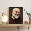 Ver imagem 1 de Quadro Fotografia Padre Pio 24x18cm:madeira Preta