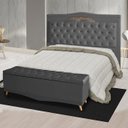 Ver imagem 2 de Kit Cabeceira de Cama Box e Calçadeira Baú Madri Casal 140 Cm Suede Grafite do Lar Móveis e Decoraçã