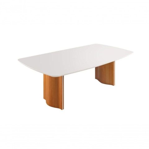 Mesa de Jantar Laminada com Vidro 2,20x1,10m River Requinte