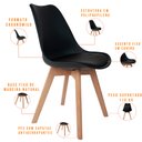 Ver imagem 4 de Mesa de Jantar Maldiva Industrial F01 com 6 Cadeiras Ayla Preto Base de Madeira
